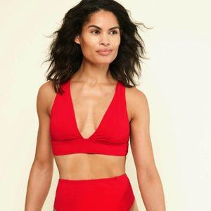 Andie Belize Bikini Top in Cherry Red - Size Small